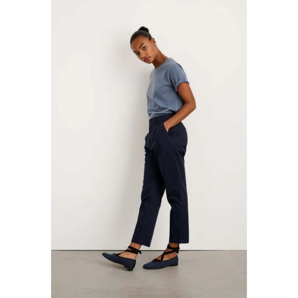 Alex Mill | Boy Pleated Relaxed Fit Chino Pants in Dark Navy Size 0